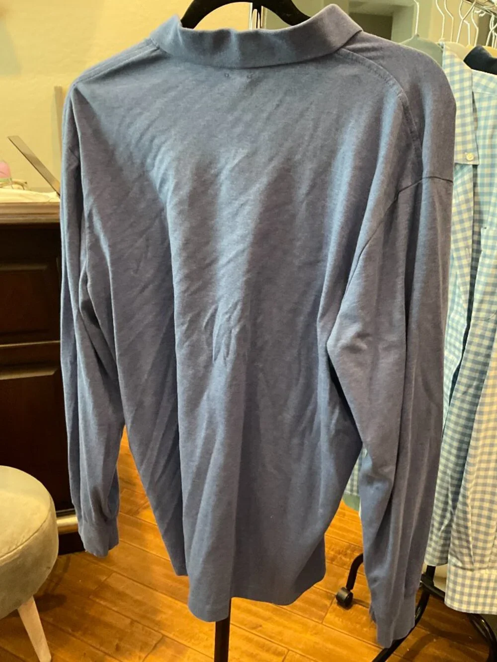Polo Ralph Lauren Men's L Long Sleeve Mesh Polo Blue